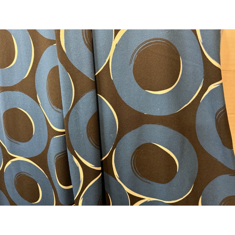Alfani Women's Size 6 Teal Black Circle Print Sheath Dress Pleat Front Retro Zip - Picture 10 of 12